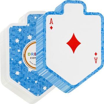 The Dreidel Company Hanukkah Playing Cards, Shaped Games Playing Cards, Standard Playing Card Decks For Card Activities Jewish Holiday Game Themed Party Supplies Games Gifts (Pack Of 3)