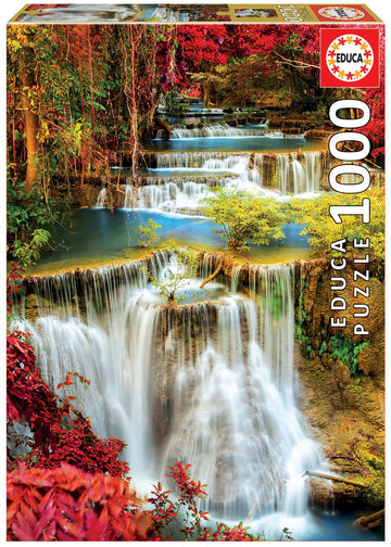 Educa - Waterfall In Deep Forest - 1000 Piece Jigsaw Puzzle - Puzzle Glue Included - Completed Image Measures 26.8' X 18.9' - Ages 14+ (18461)