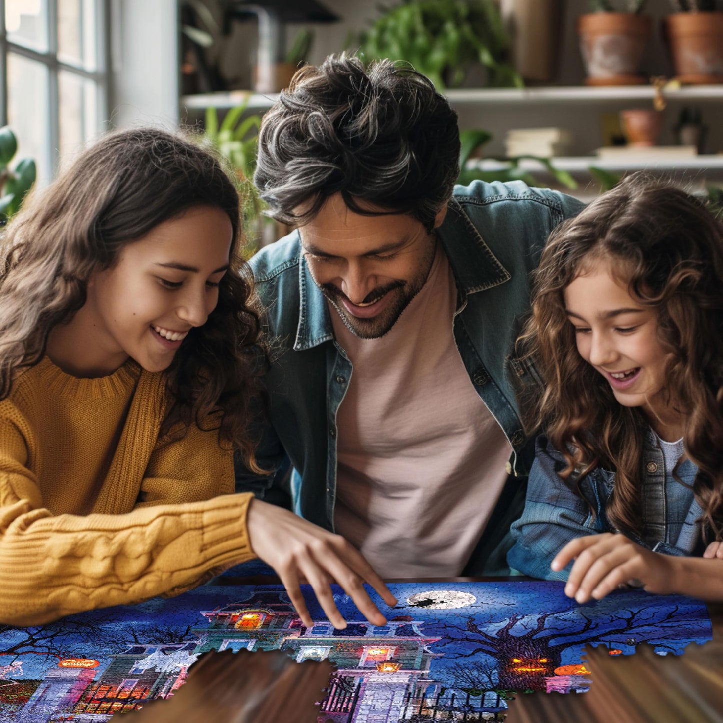 White Mountain 1000 Piece Halloween Jigsaw Puzzle Fall and Autumn Haunted Puzzles Large Pieces Gift for mature-themeds and Family 24x30 - House of Horror