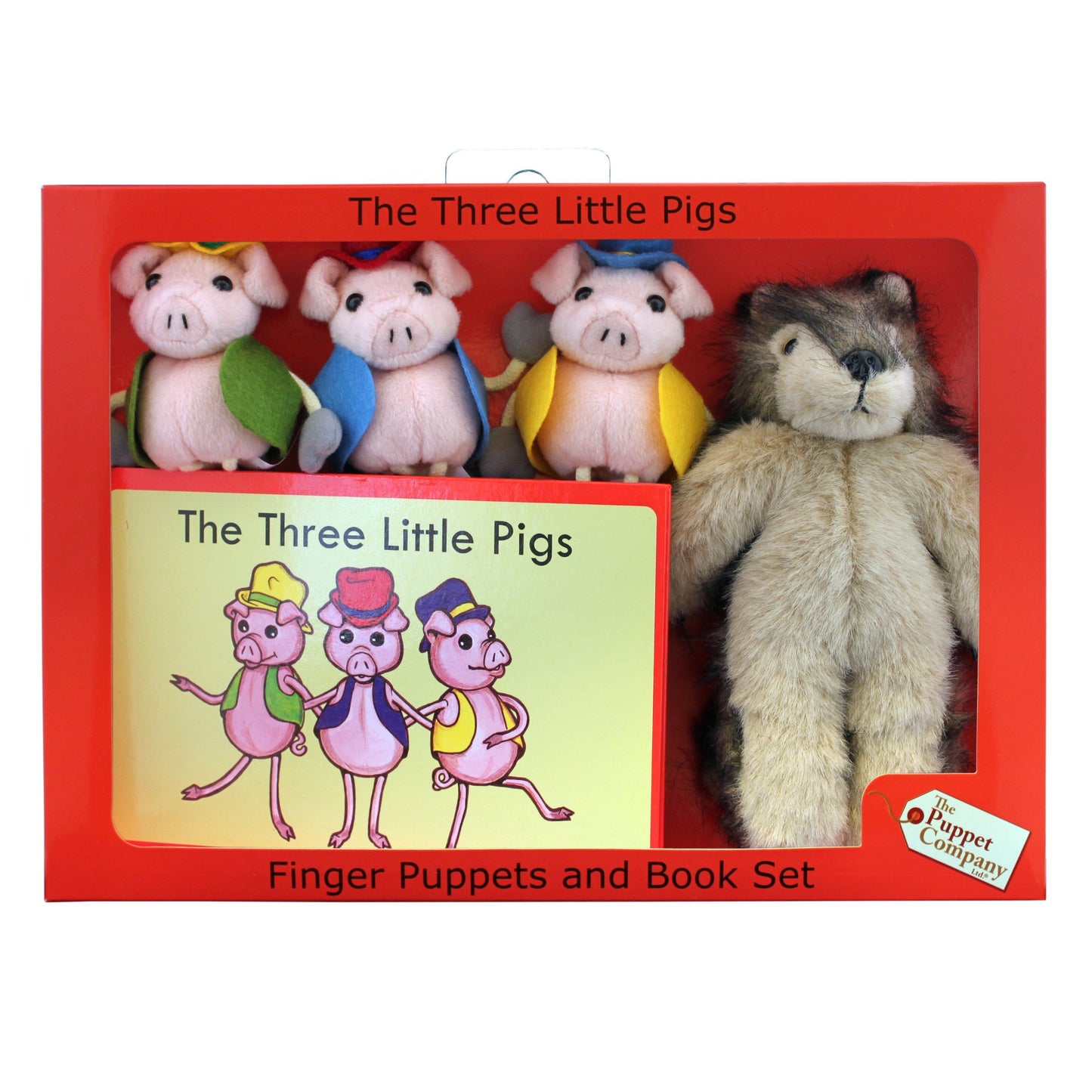 The Puppet Company Traditional Story Sets Three Little Pigs & Wolf Book And Finger Puppets Set
