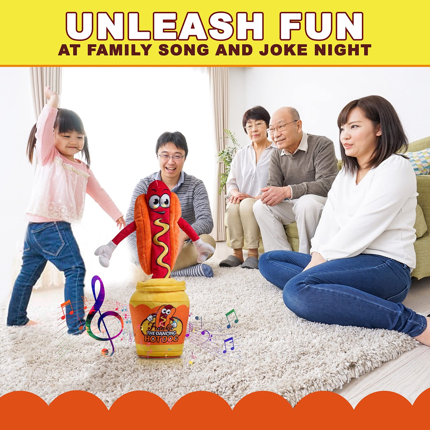 Gagster Dancing Hot Dog - Sings  Yodels  Tells Jokes - Funny Talking Decor Toy for Kids & mature-themeds