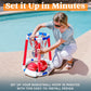 Sloosh Pool Basketball Hoop Toys, Floating Basketball Pool Game, Swimming Floats Toys With Balls Pump, Summer Outdoor Water Play Toy For Kids And Adults (Red Blue)