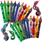 WhistenFla 16Pcs Snake Slap Bracelets, Reptile Party Favors Snake Snap Bracelet Fuzzy Animal Slap on Bracelet for Kids Reptile B