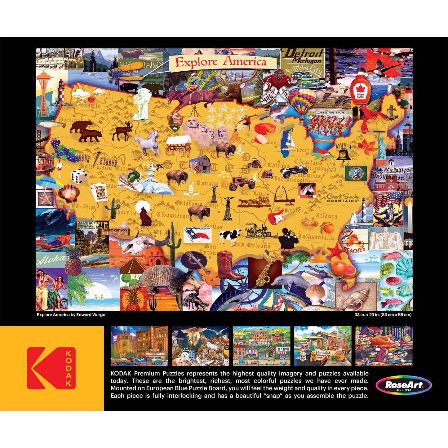 Roseart - Kodak Premium - Explore America - 1500 Piece Jigsaw Puzzle For Adults