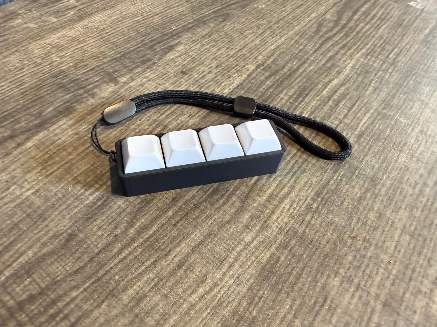 Four-Button Clicky Mechanical Switch Fidget Toy | Stim Toy, Stress Relief, Adhd (Black Base, White Keycaps)
