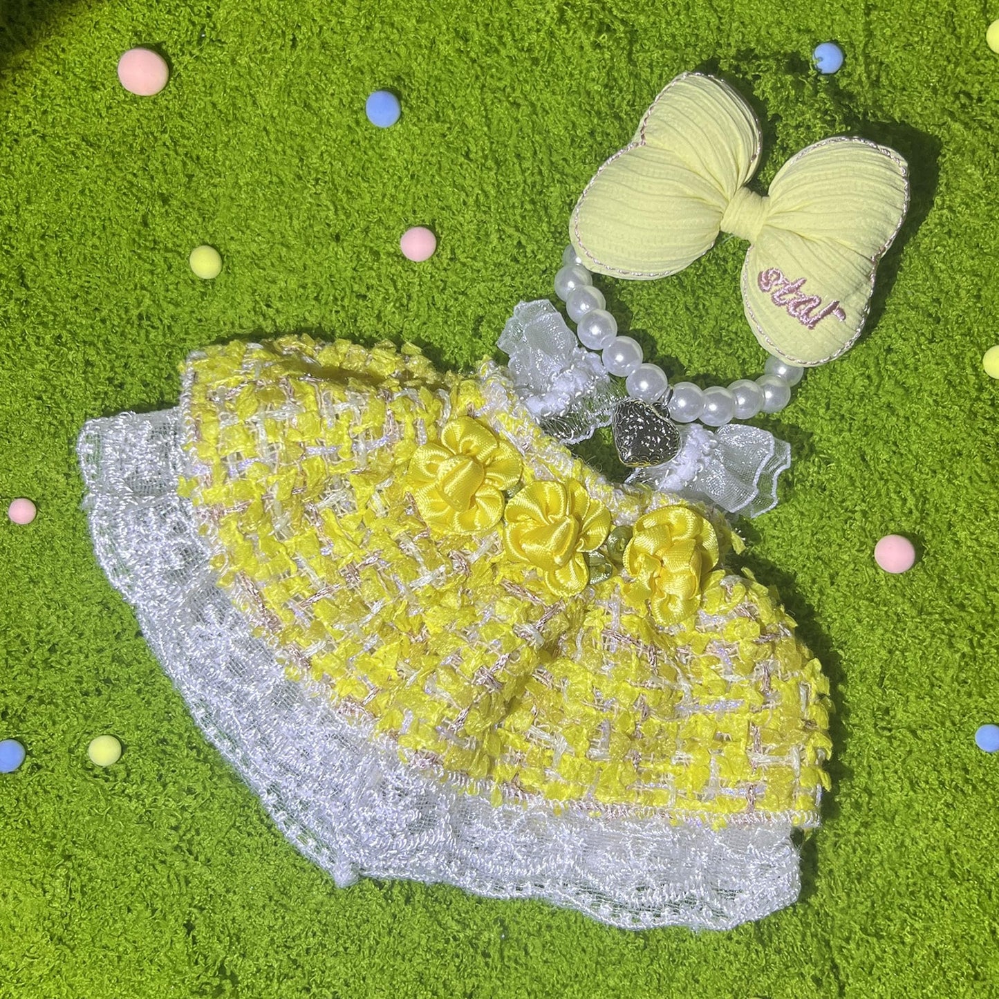 17cm Doll Clothes Set & Outfit Set for 17cm Dolls - enhanced Fashion Dresses with Accessories  elegant Chic Doll Clothing & Style Bundle Flower Yellow