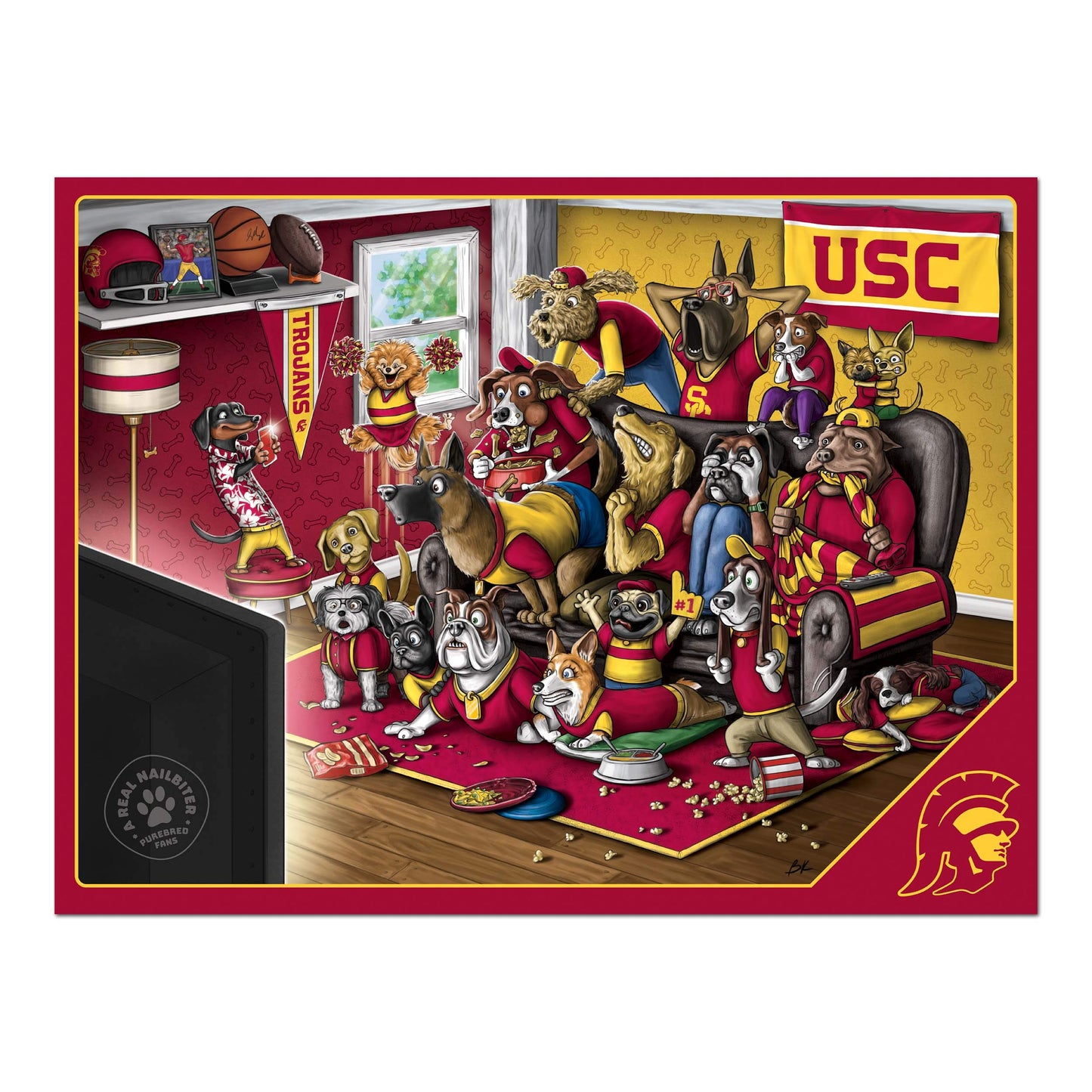 Youthefan Ncaa Usc Trojans Purebred Fans 500Pc Puzzle - A Real Nailbiter