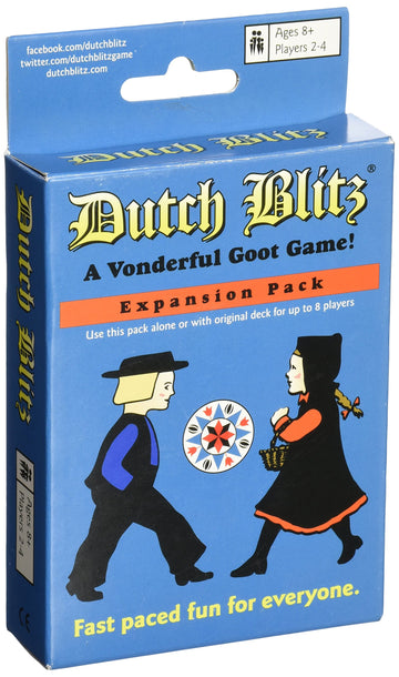 Dutch Blitz: Expansion Pack, Use Expansion Pack Alone Or With Original Deck To Play With 2-4 Players, 4 New Card Colors, Fast Paced Fun For Everyone, For Ages 8 And Up