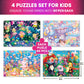 Quokka 4X60 Piece Puzzles For Kids Ages 4-6 – Glow-In-The-Dark Puzzles For Kids 4-8 I Unicorns, Mermaids, Fairy Tale I Fun Educational Toddler Puzzle For Boys And Girls – Educational Game Toys Gift