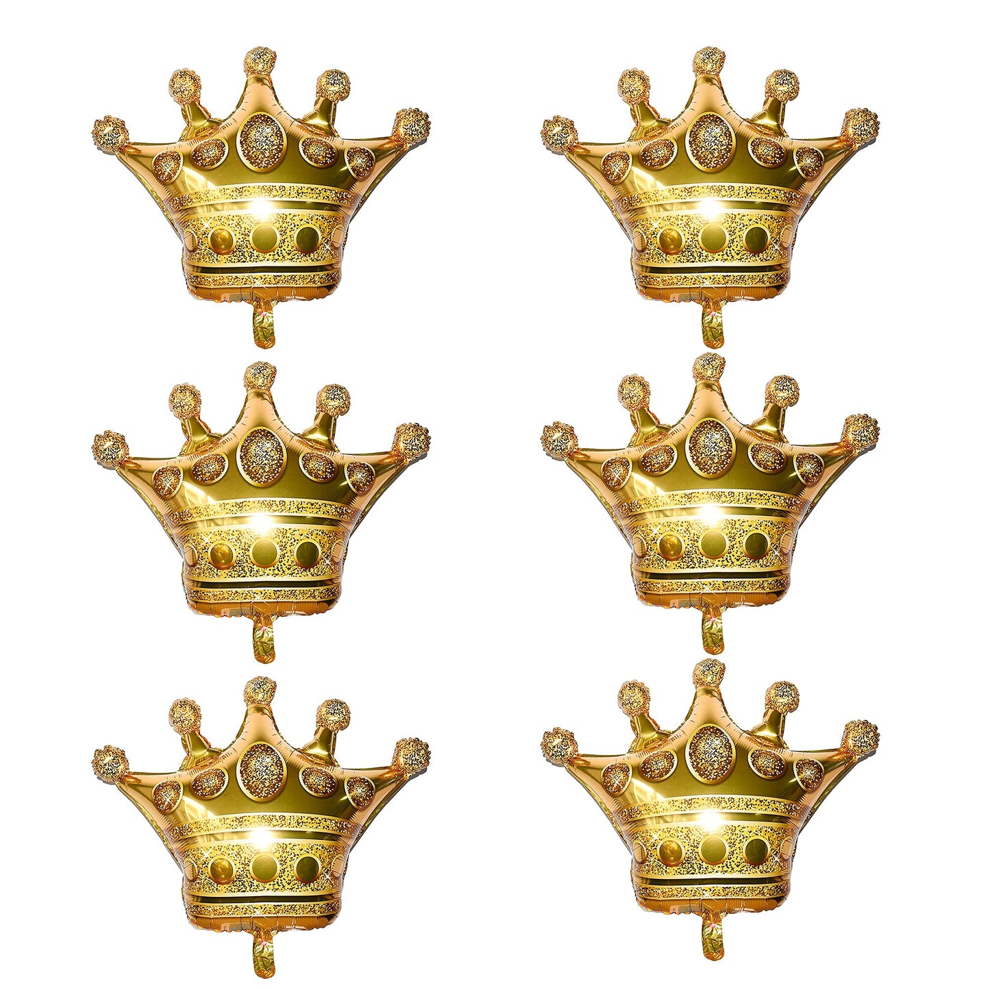 Myubwtf 6 Pieces 23 Inch Large Gold Crown Balloons, Giant Foil Cap Balloon, Aluminum Foil Helium Balloons For Birthday Wedding Party Decorations Anniversary Party Halloween Christmas (23-Inch)