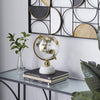 Deco 79 Ceramic Globe With Marble Base And Glass Globe, 8' X 8' X 13', Gold