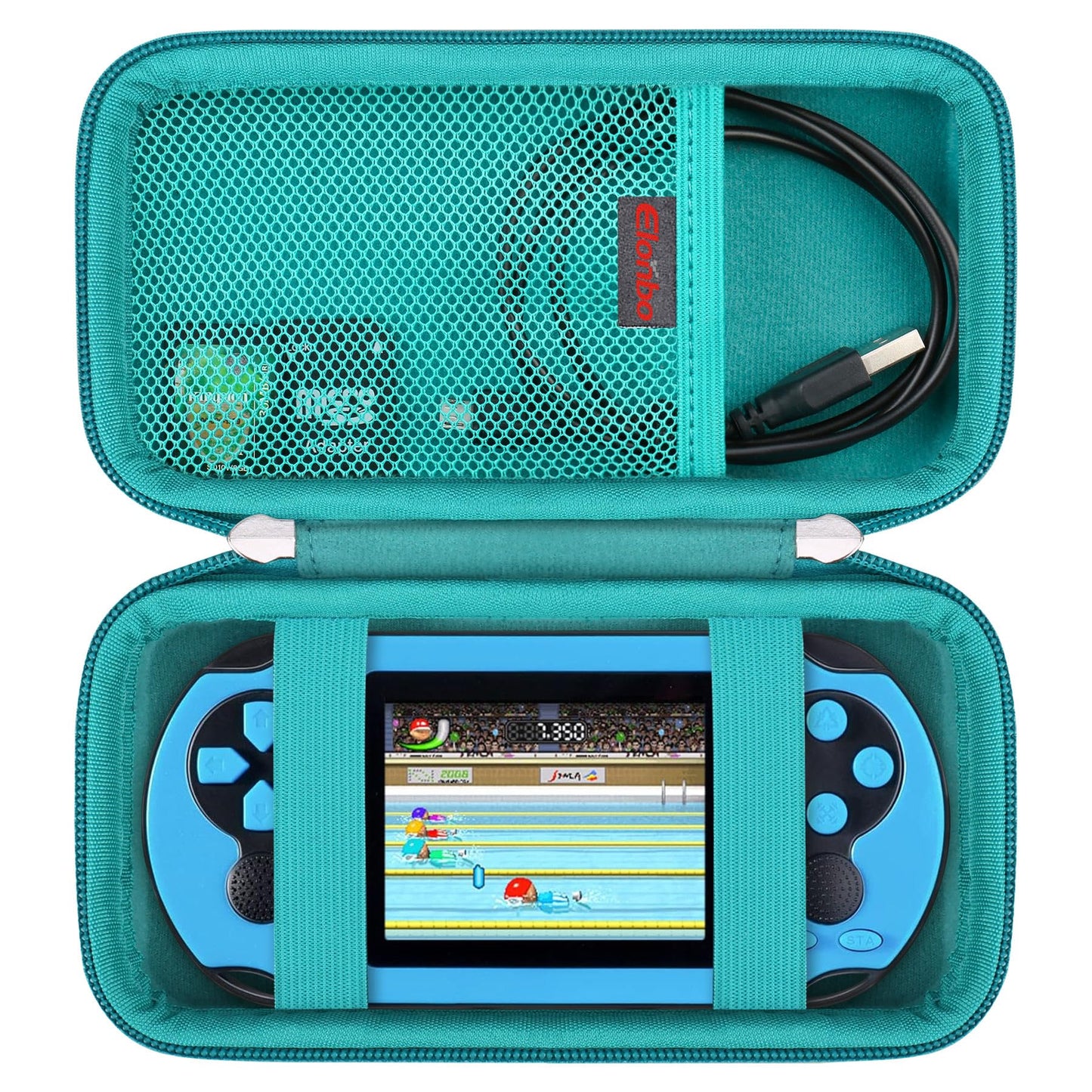 Elonbo Carrying Case Compatible with TaddToy 16 Bit Handheld Game Console for Kids mature-themeds  Classic Retro Video Games Travel Storage Cover Bag  Portable Electronic Game Player Holder  Green+Green