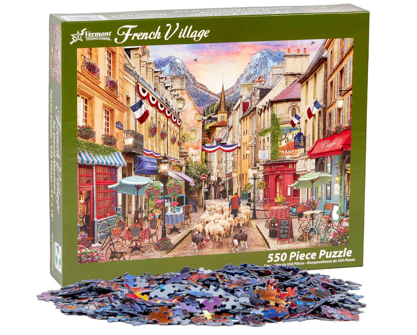 Vermont Christmas Company French Village Jigsaw Puzzle 550 Piece