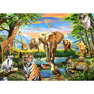 1000 Pieces Puzzles For Adults, Animal World Jigsaw Puzzle Challenging Night Game, Interlock Perfectly No Dust, For House Decora