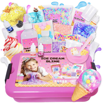 Slime Kit For Girls, Ice Cream Slime Kit,Fluffy Slime Making Kit, Diy Slime Making Kits, Kids Slime Creation Kit And Super Birth
