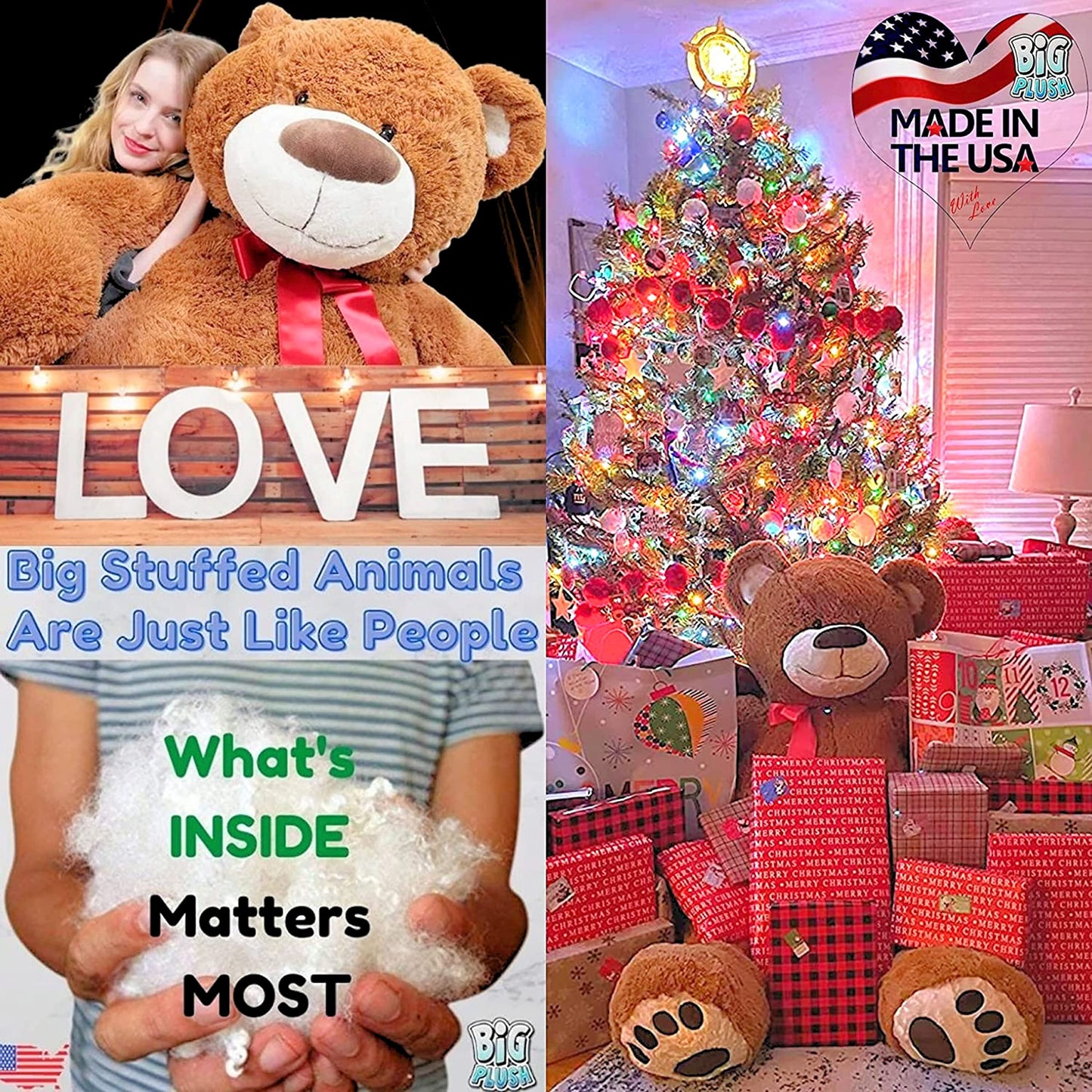 Big Plush Giant Teddy Bear - 5-Foot Huge Soft Plush Toy in Brown - Model 63855213