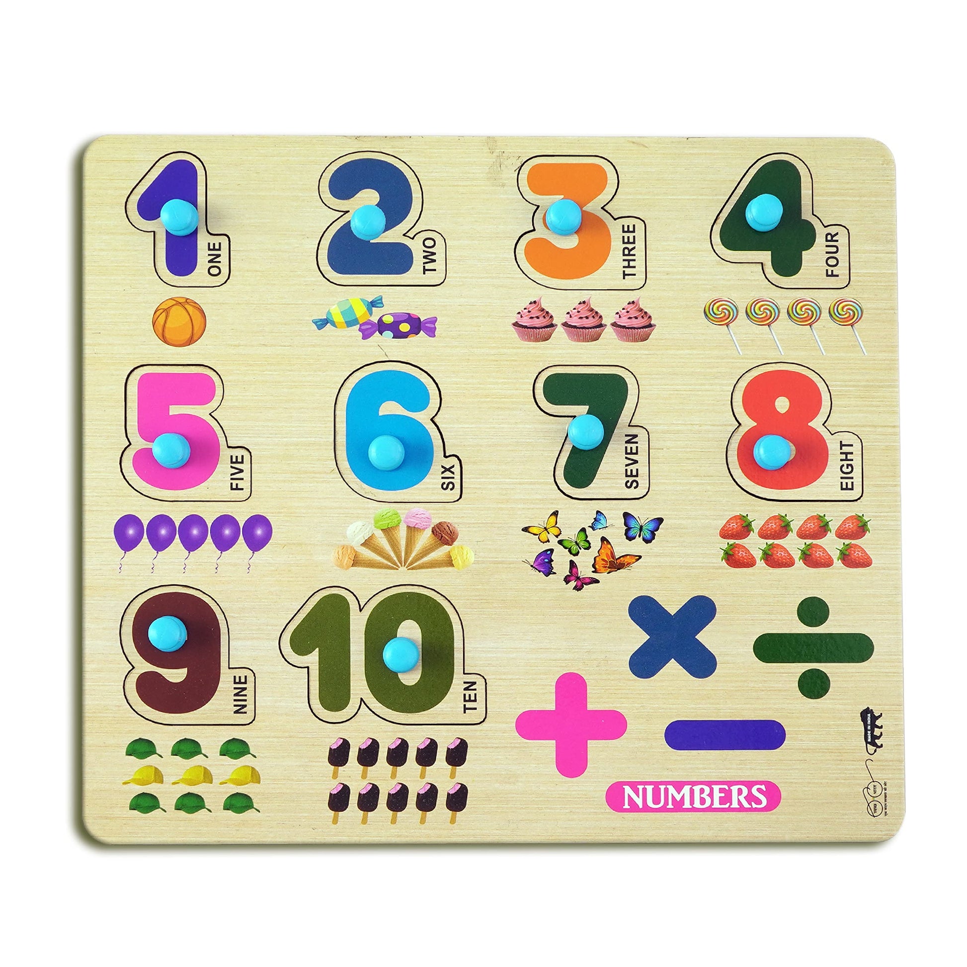 Lefan Wooden Puzzle Numbers Counting 1 To 10 Picture Learning Educational Board For Kids Puzzle For Creative Kids Knob Education