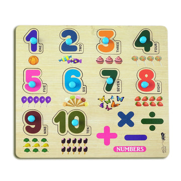 Lefan Wooden Puzzle Numbers Counting 1 To 10 Picture Learning Educational Board For Kids Puzzle For Creative Kids Knob Education