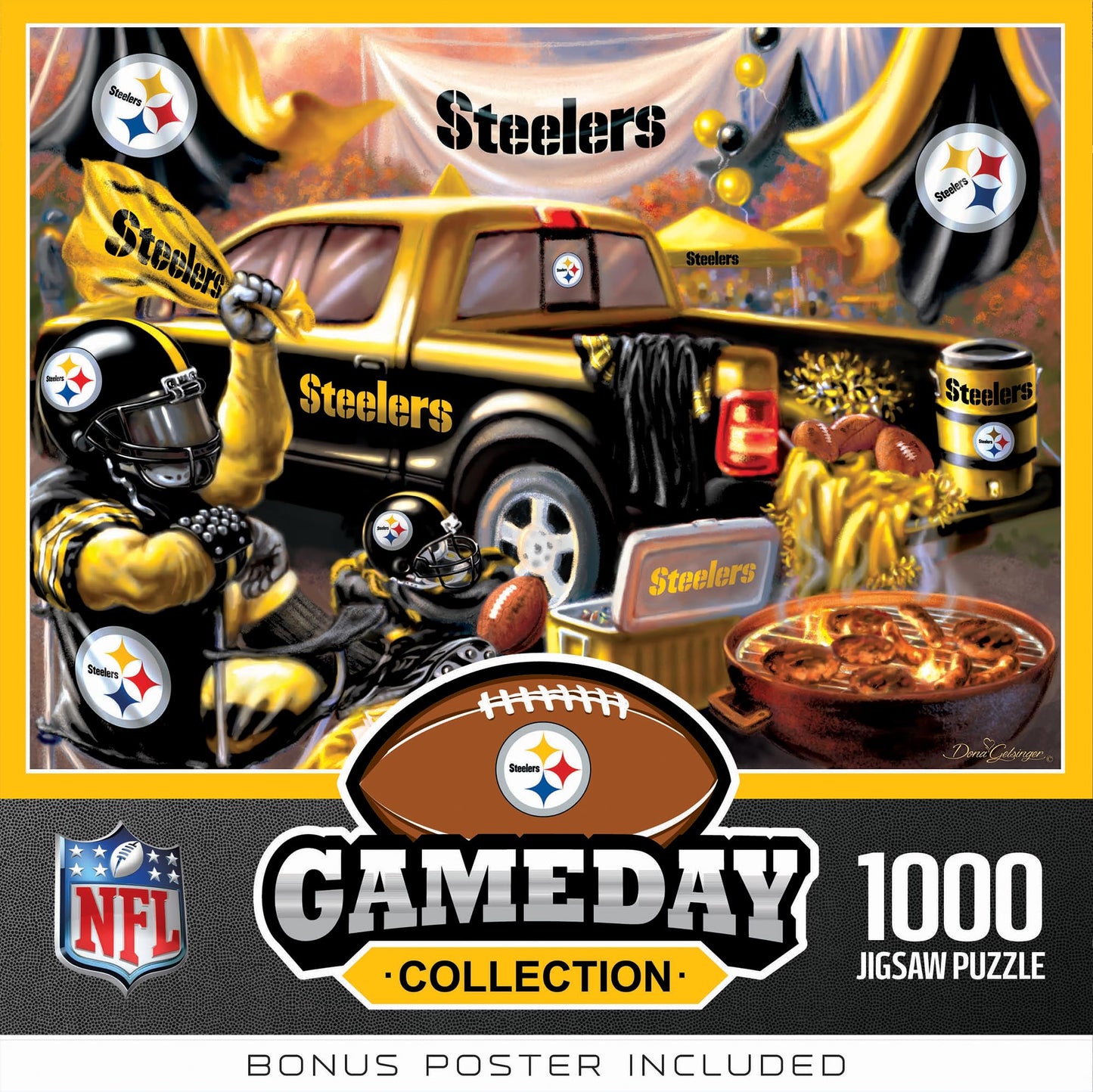 MasterPieces - 1000 Piece Jigsaw Puzzle  NFL Pittsburgh Steelers  Fun for mature-themeds and Family  Non-Glare Finish  19.25x26.75
