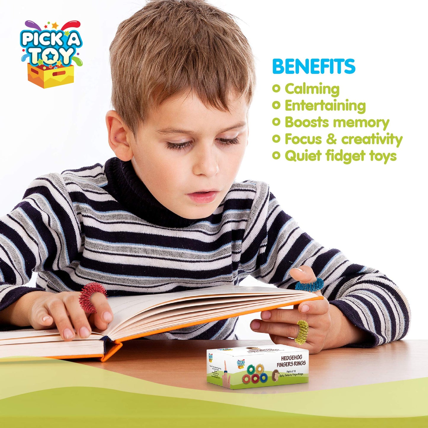 Fidget Sensory Toys Set, 3 Acupressure Fidgets Quiet Metal Bracelets For Boys And Girls, Children 5+, Perfect For School Sensory Desk Games