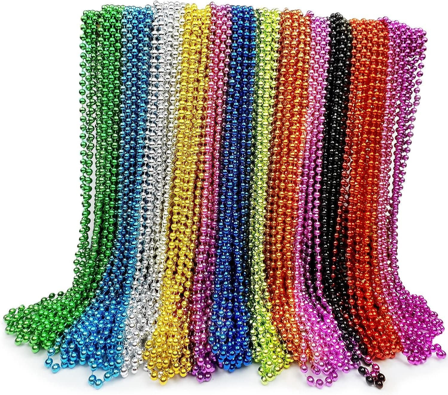 GiftExpress 72 pack Mardi Gras Beads Bulk, Mardi Gras Beads Necklaces Assortment, Throw Beads in Bulk, Gasparilla beads