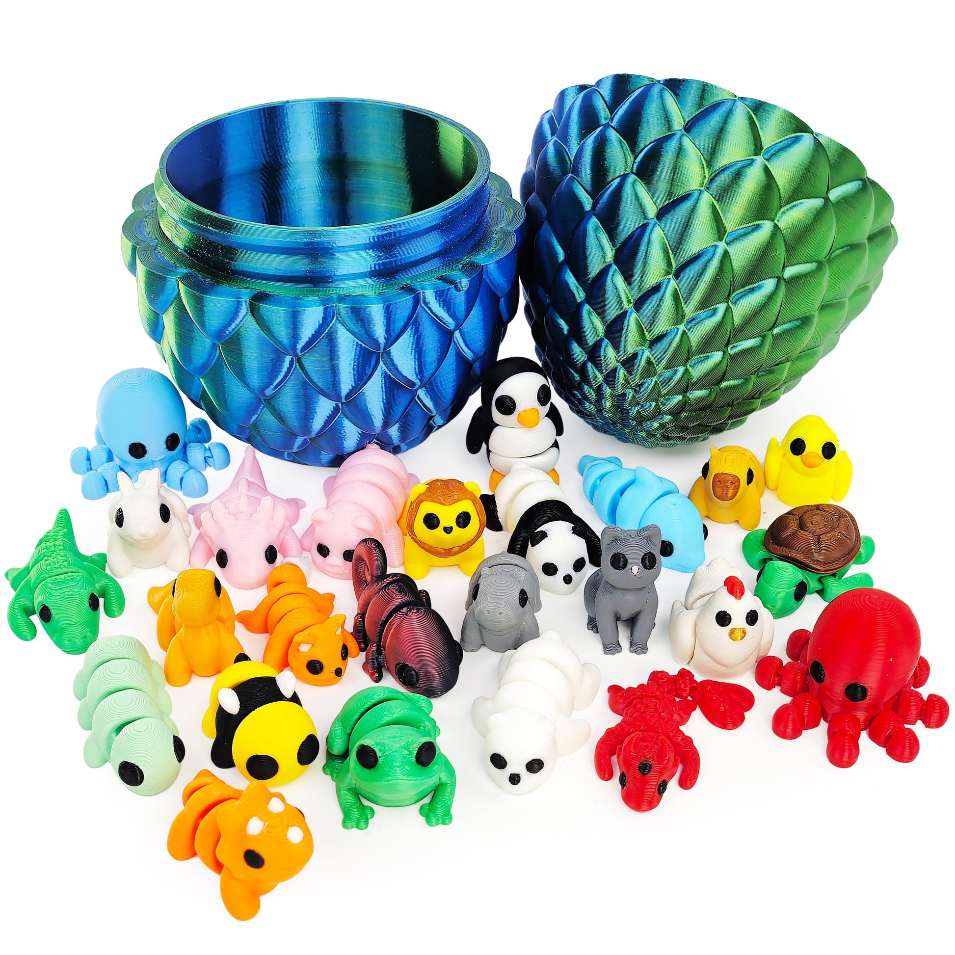 3D Printed Crystal Dragon Egg Articulated Surprise Egg With Dragon Inside Unique Fidget Toy And Executive Desk Decoration (Anima