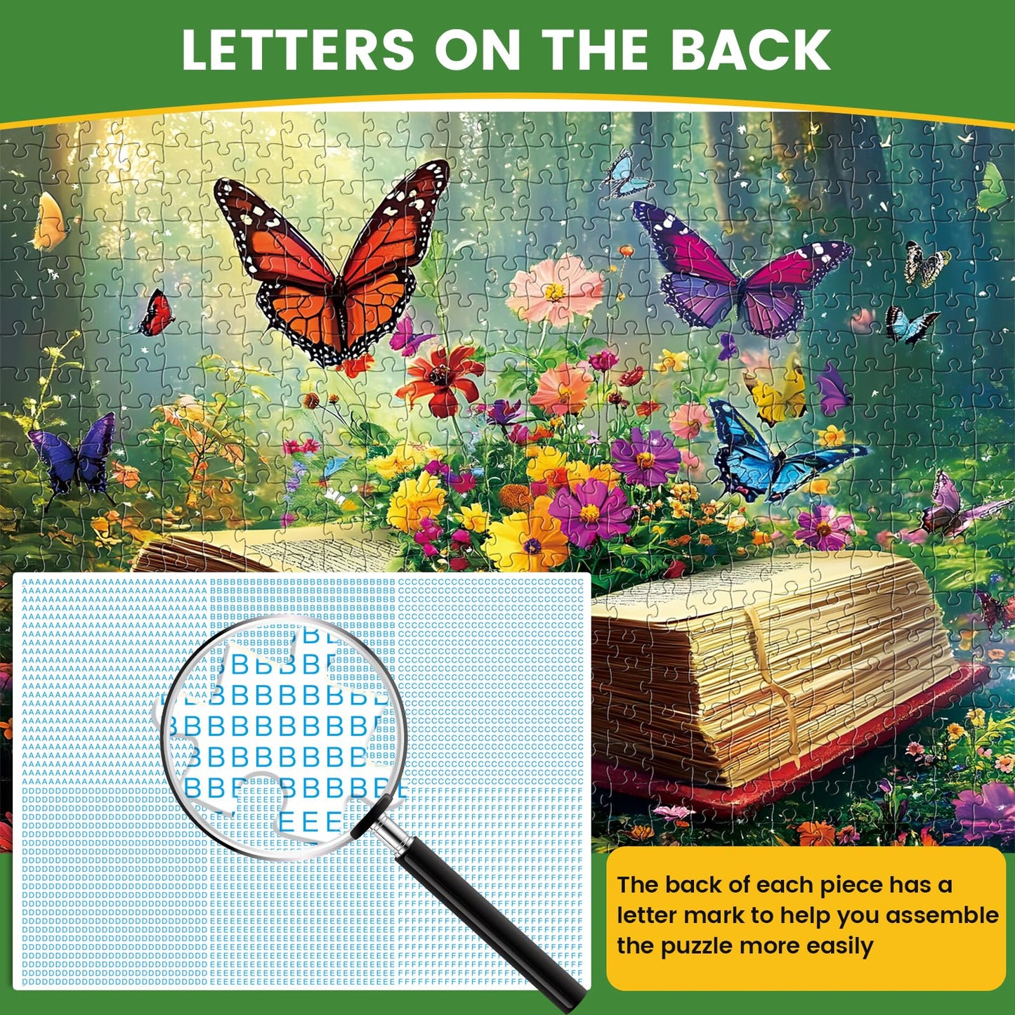 Jigsaw Puzzle 500 Pieces Flowers Book 500 Piece Puzzles for mature-themeds Kids Seniors Recycled Cardboard mature-themed Jigsaw Puzzle 500 Piece Family Activities Great Gift for Family and Friends 20.5 * 15 Inch