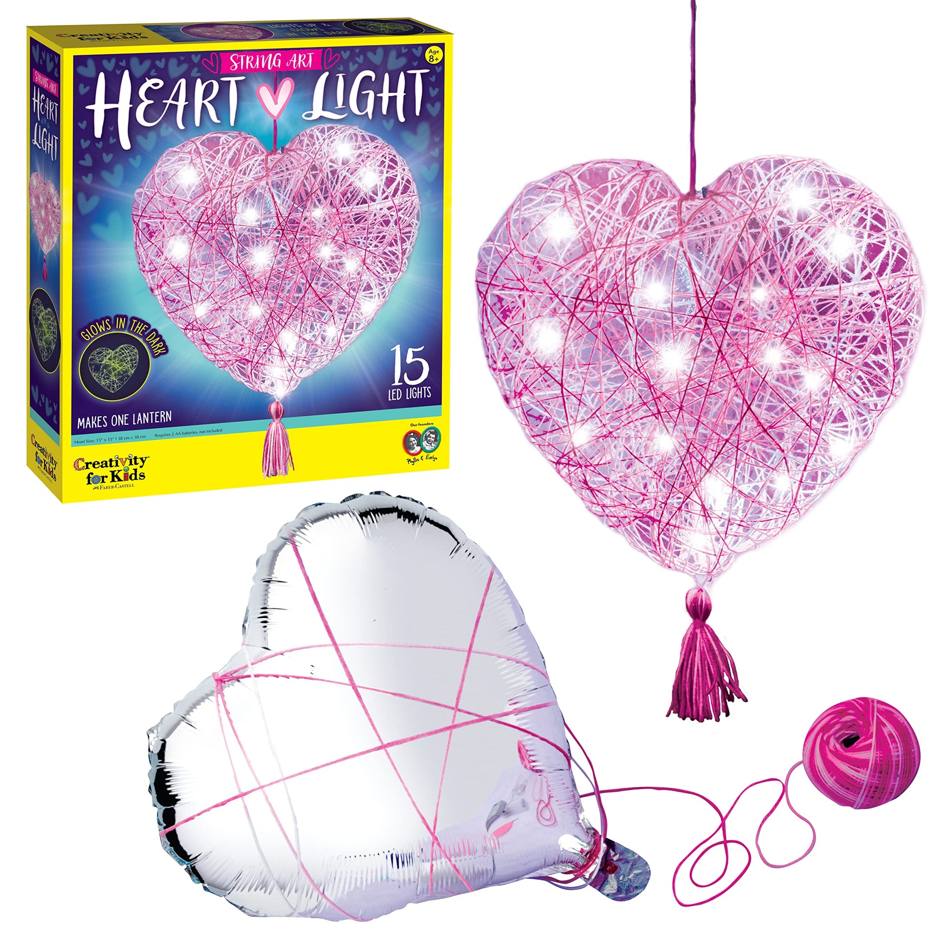 Creativity for Kids String Art Heart Light Craft Kit - Kids Arts and Crafts, Tween Girl Gifts, String Art Kit (Ages 8+)