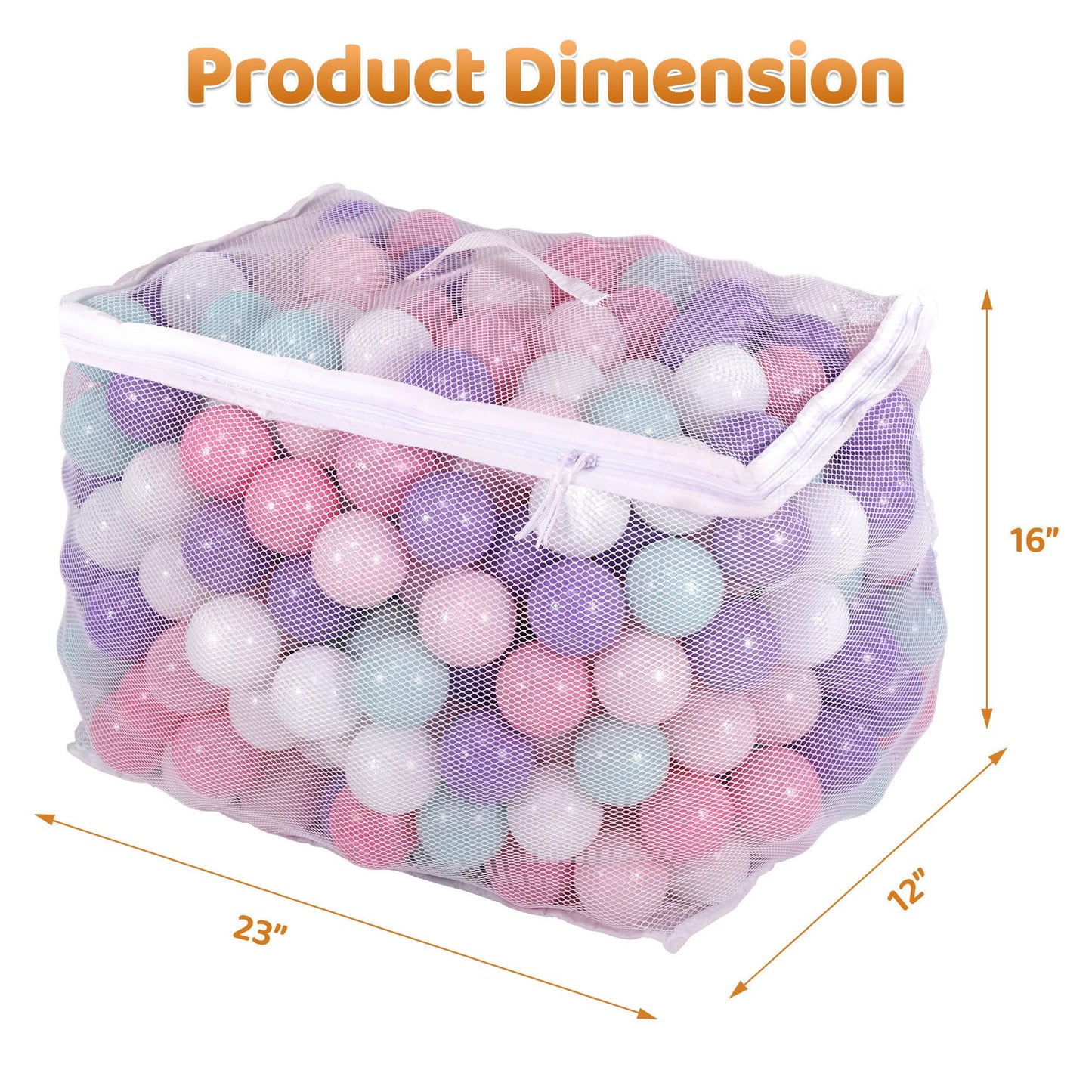 Balancefrom 2.3-Inch Phthalate Free Bpa Free Non-Toxic Crush Proof Play Balls Pit Balls- 6 Bright Colors In Reusable And Durable Storage Mesh Bag With Zipper