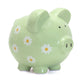 Child To Cherish Ceramic Piggy Bank For Girls, Daisy Green