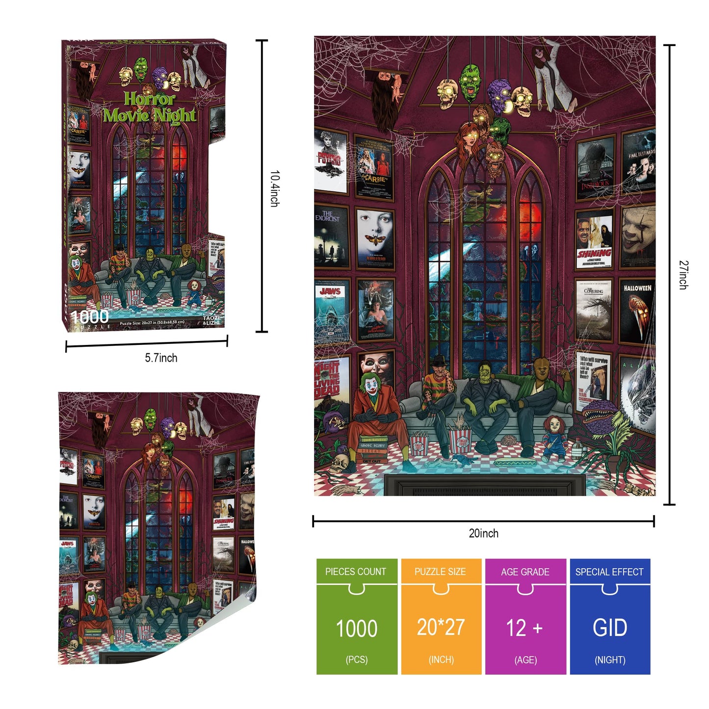 Taozi&Lizhi Jigsaw Puzzles For Adults 1000 Piece, Party Supplies Unique Christmas Birthday Gifts For Kids And Teenagers, Puzzle