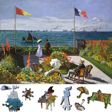 Wooden Jigsaw Puzzle For Adults - Uniquely Shaped Pieces - Made In The Usa By Foxsmartbox - 205 Pieces - The Garden At Sainte-Ad