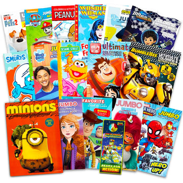 16 Bulk Coloring Books for Kids Ages 4-8 - Assortment Bundle Includes 16 Kids Coloring and Activity Books Bundle with Games, Puz