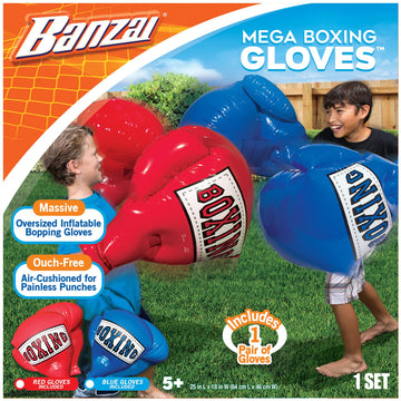 BANZAI Kids Inflatable Mega Boxing Gloves, Red Blue -Like New