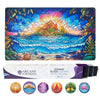 MTG Playmat 24x14 Inches - Magic The Gathering Playmat with Original Handcrafted Art  Non-Slip TCG Playmat with Rubber Bottom and Stitched Edges  Commander TCG Rollable & Foldable Card Mat (Red BM)