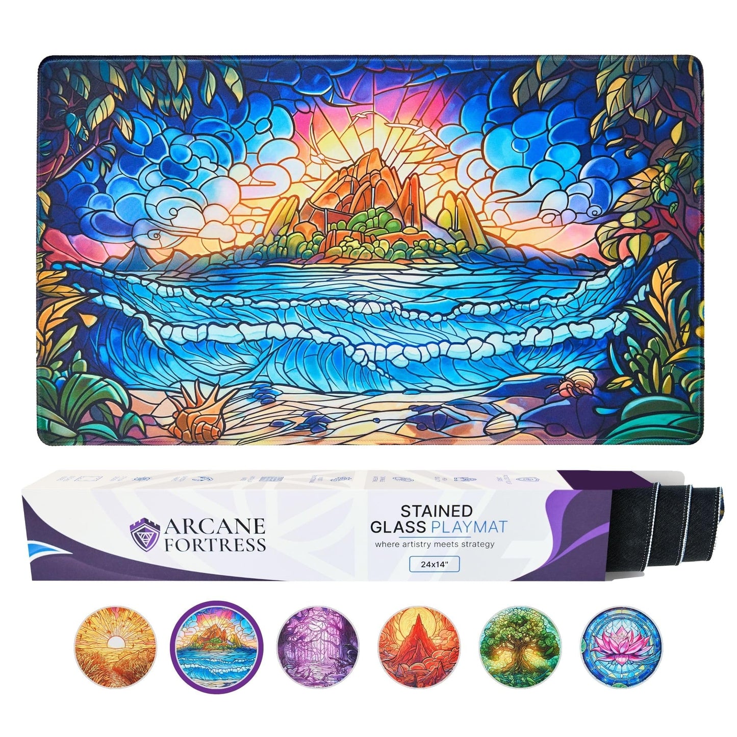 MTG Playmat 24x14 Inches - Magic The Gathering Playmat with Original Handcrafted Art  Non-Slip TCG Playmat with Rubber Bottom and Stitched Edges  Commander TCG Rollable & Foldable Card Mat (Red BM)