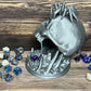 MunnyGrubbers - 6.5  Skull Dice Tower - (Random 7PCS D20 Dice Set Included) - No Paint Odorless Plastic - Tabletop Roleplaying Game - Dice Roller - Dungeons and Dragons - DND - D&D - (Marble)