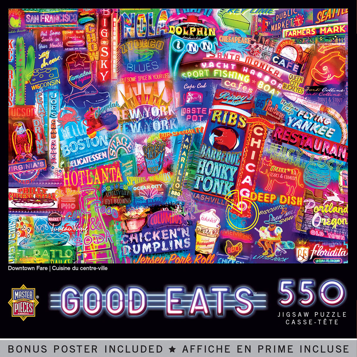 MasterPieces 550 Piece Jigsaw Puzzle for Adults, Family, Or Youth - Downtown Fare - 18x24