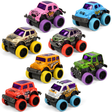 Neureyte 8 Pack Die-Cast Mini Monster Truck For Boys And Girls,Pull Back Alloy Trucks Toy,Mini Pull Back Cars,Die-Cast Race Cars