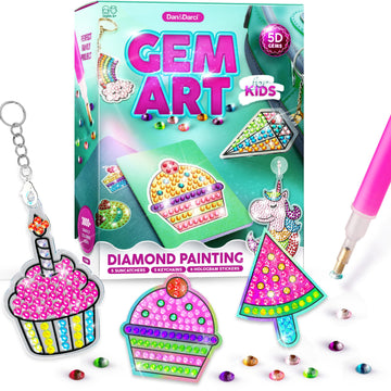 Dan&Darci Diamond Art Kit for Kids - Gem Painting Arts & Crafts Kits for Ages 6-12, Gifts for 6, 7, 8, 9, 10, 11, 12 Year Old Bo