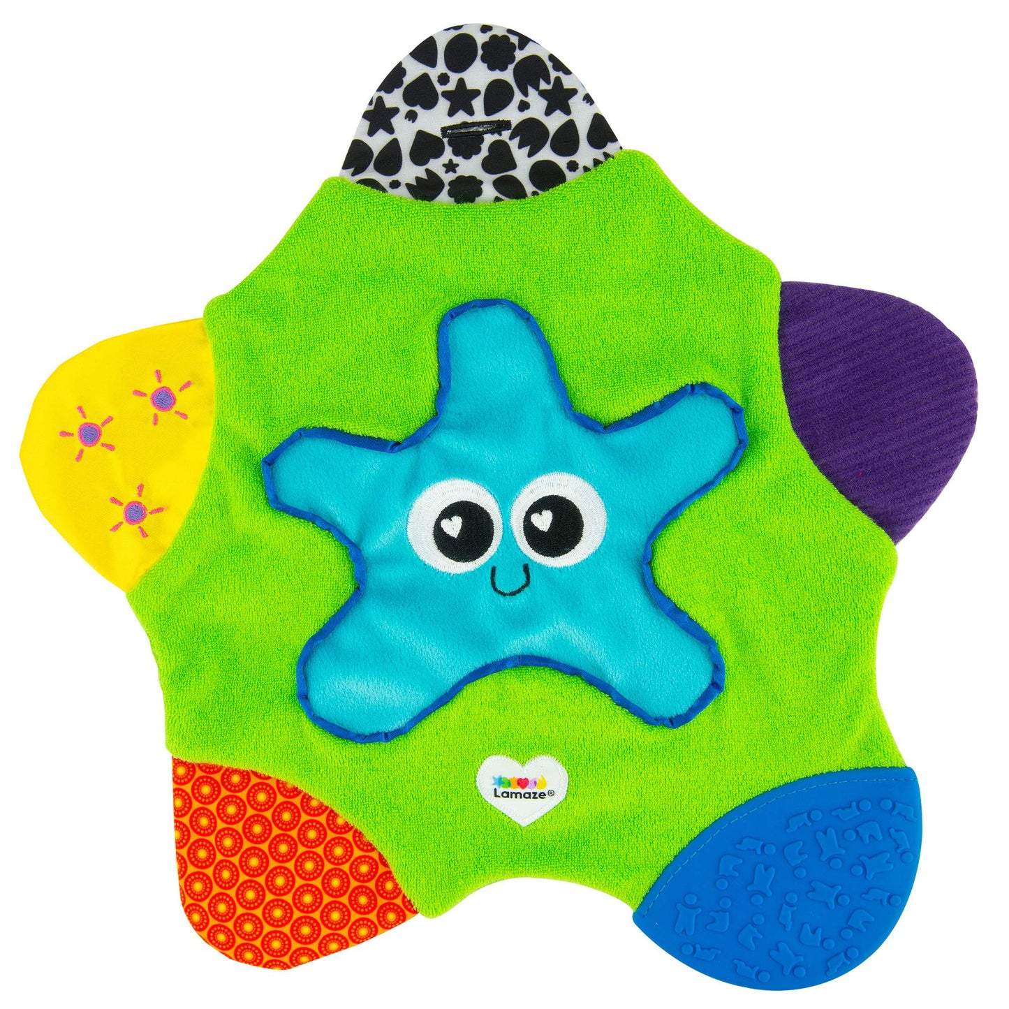 Lamaze Sammy the Starfish Baby Discovery Blankie, Multi, Terry Cloth, 1 Count, Model Y2475A1