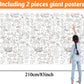 Wiooffen 2pcs Giant Thanksgiving Coloring Tablecloth Posters Activity 82   x 47    for Kids, Autumn Big Fall Paper Color-in Post