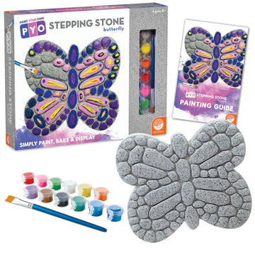 MindWare Paint Your Own Stepping Stone Butterfly, Rock Painting Kit, Stepping Stones Crafts for Kids Ages 8 & up