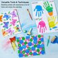 Kids Washable Finger Paints Set, Shuttle Art 33 Pack Non Toxic Kids Painting Set with 10 Colours (60ml) Finger Paints, Paint Pad