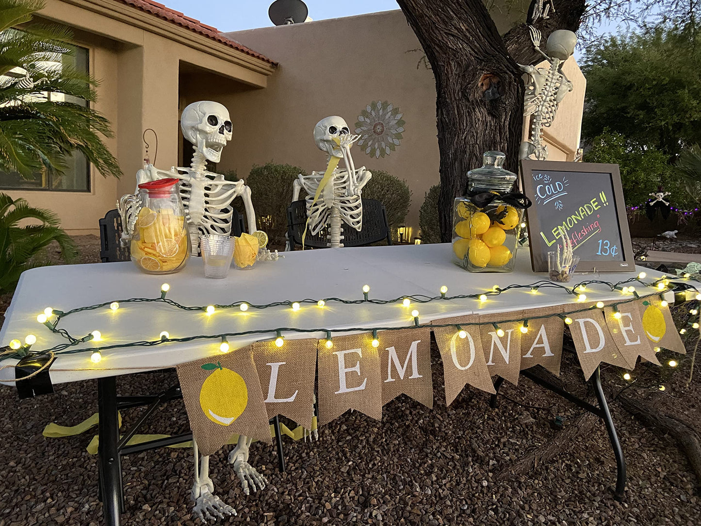 LaVenty Burlap Lemonade Banner for Lemonade Stand Decorations Lemonade Sign Lemon Party Decor, Lemon Garland Summer Lemon Themed