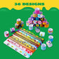 JOYIN 60 Pcs Slap Bracelets for Kids Bulk Wristbands with Animals, Friendship, Heart Print 36 Designs, for kids Easter Party Fav