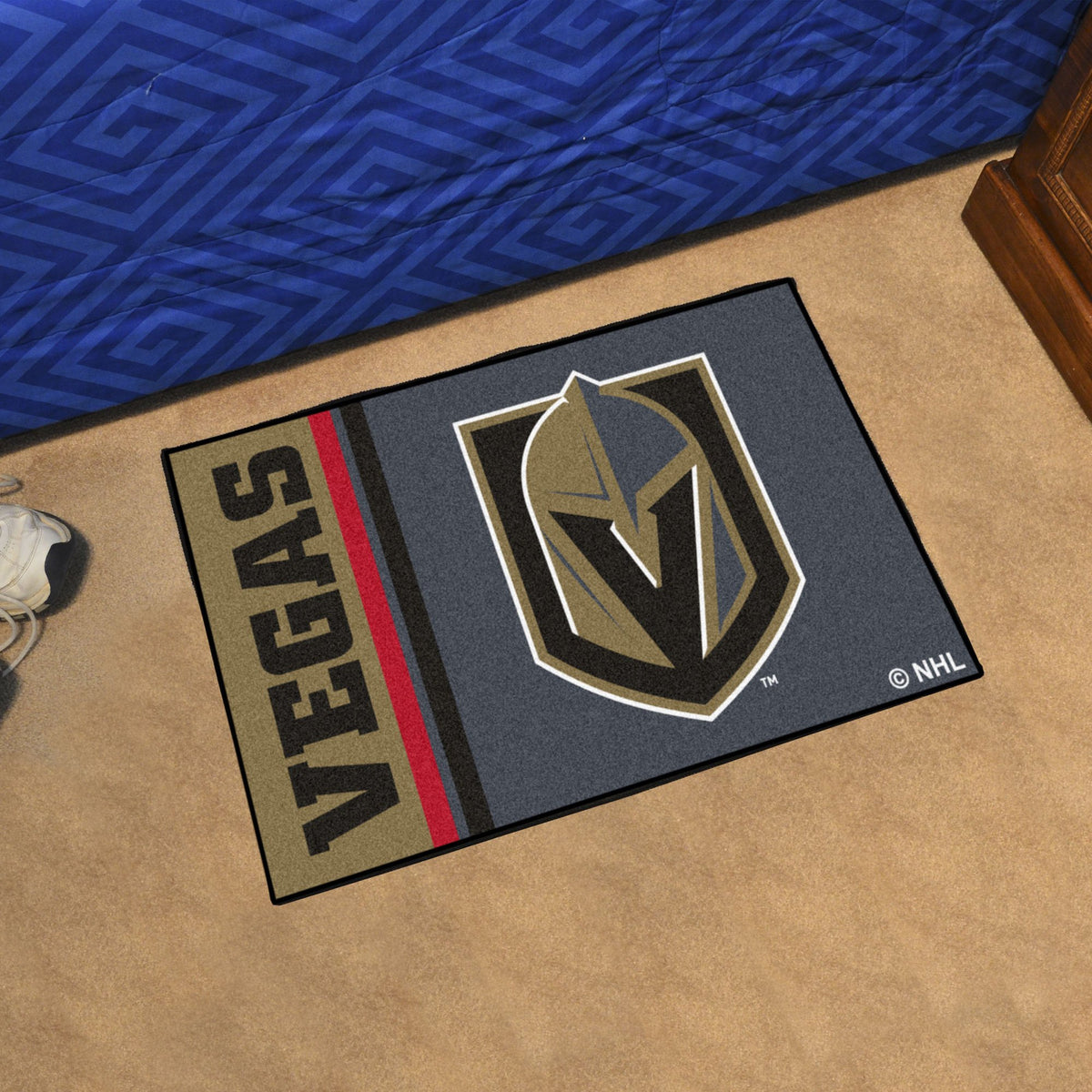 FANMATS 22909 NHL - Vegas Golden Knights Starter Mat Accent Rug - 19in. x 30in. | Sports Fan Home Decor Rug and Tailgating Mat U