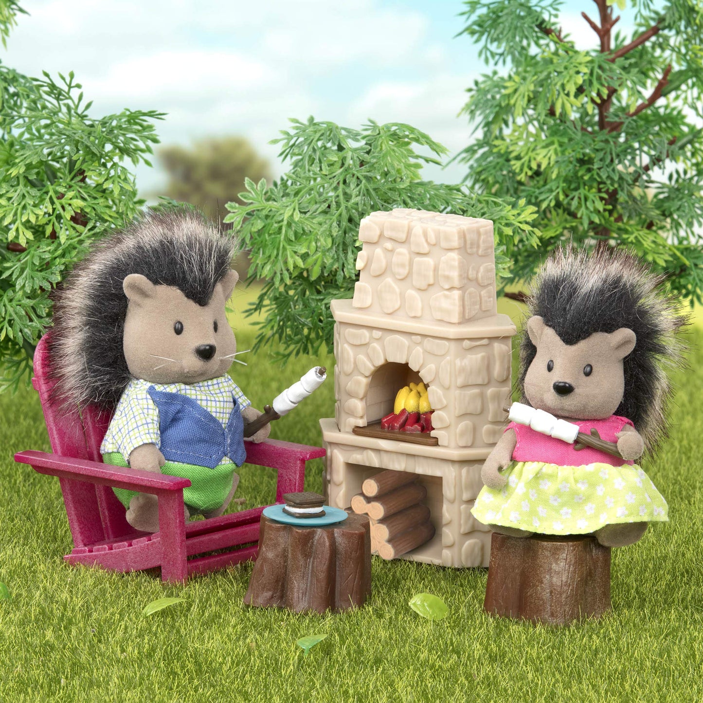 Li'l Woodzeez Toy Patio Set - Multicolor Doll Furniture - Small Plastic Playhouse Accessories - Model 6170Z for Kids 3 Years+