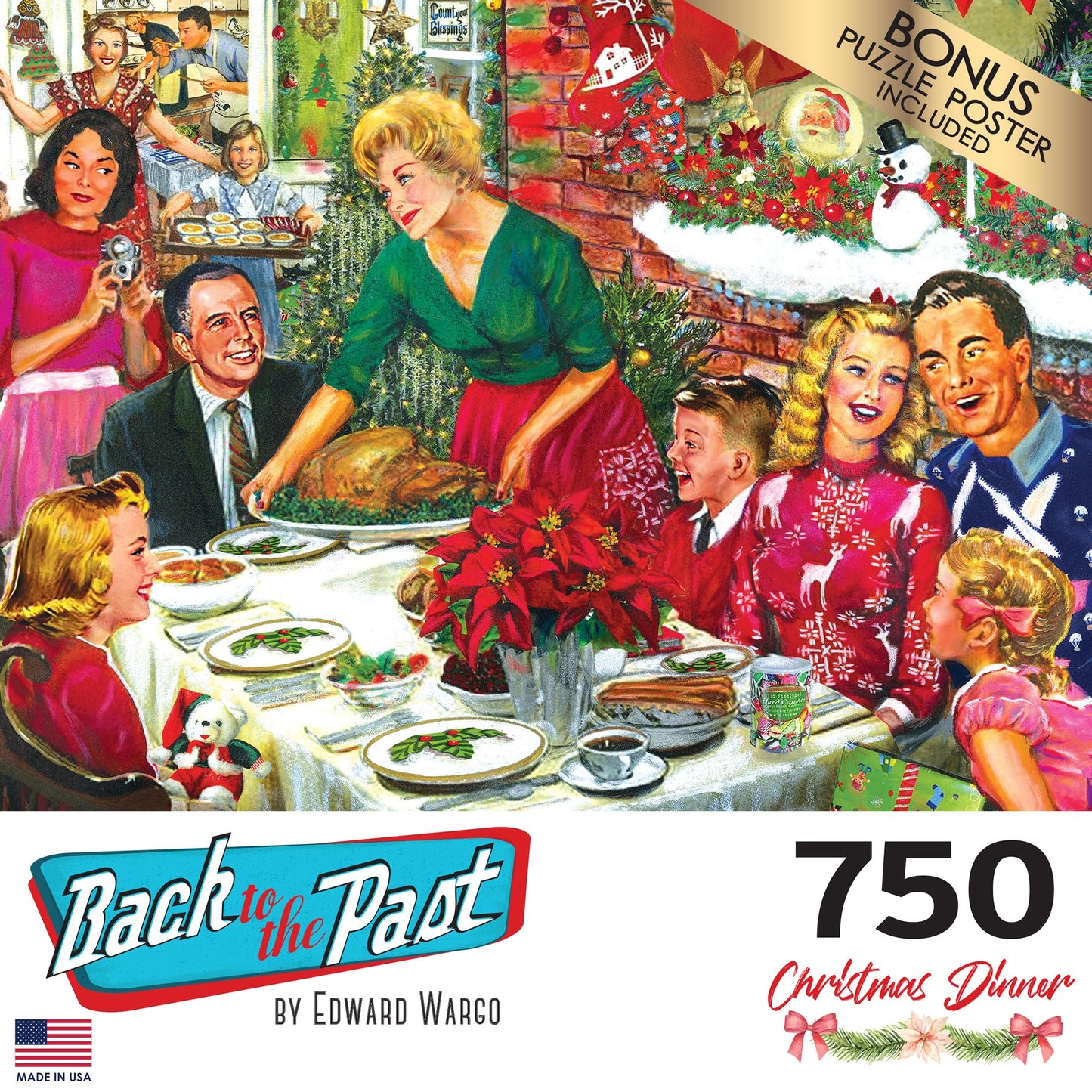 Roseart - Back To The Past - Christmas Dinner - 750 Piece Jigsaw Puzzle For Adults