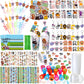 Poen 212 Pcs Jungle Party Favors Set Include Cup Straw Stamp Clap Bracelet Keychain Ring Puzzle Sticker Animal Miniature Card fo